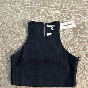 Black Denim Corset Top